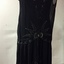 Black Crepe Evening Dress with Sliver Thread & Glass Beads, 1920s