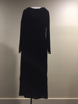 Black Silk Velvet Evening Dress