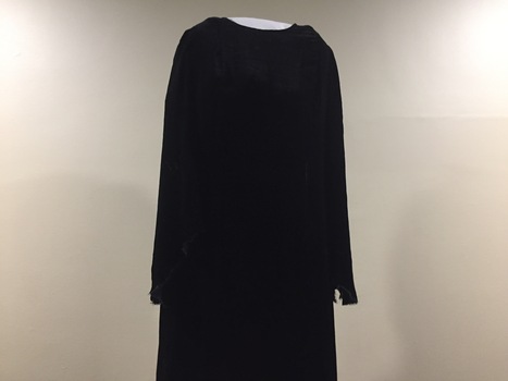 Black Silk Velvet Evening Dress