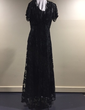 Silk Taffeta, Net & Lace Evening Dress, 1907-10