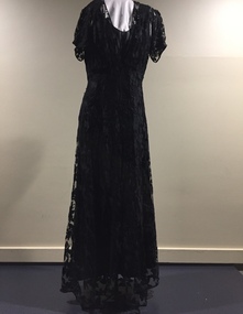 Silk Taffeta, Net & Lace Evening Dress, 1907-10