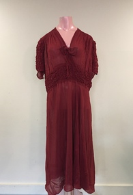 Rust-coloured Crepe Evening Dress, 1930s
