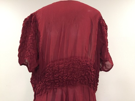 Rust-coloured Crepe Evening Dress, 1930s