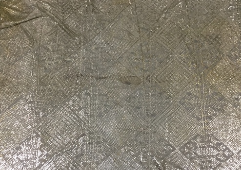 Silver Tinsel Yarn on Tulle Scarf