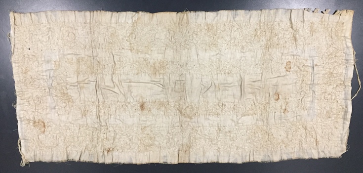 Silk Table Runner Embroidered with Silver Bullion, 1830s 
