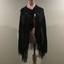 Black Silk Embroidered and Fringed Shawl