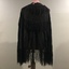 Black Silk Embroidered and Fringed Shawl