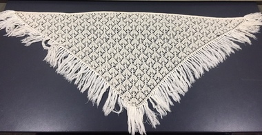 Fringed Triangular Knitted or Crocheted Shawl
