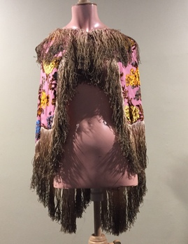 Fringed Cut Velvet and Chenille Evening Cape, 1880s