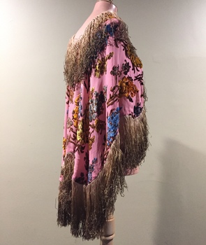 Fringed Cut Velvet and Chenille Evening Cape, 1880s