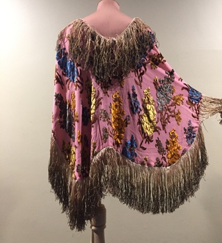 Fringed Cut Velvet and Chenille Evening Cape, 1880s
