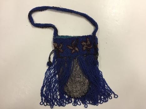 Embroidered Silk Reticule with a Beaded Fringe, 1880s