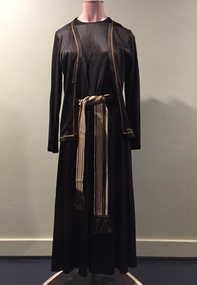 Long Brown Dress with Braids and Matching Jacket