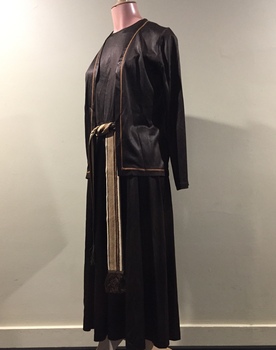 Long Brown Dress with Braids and Matching Jacket