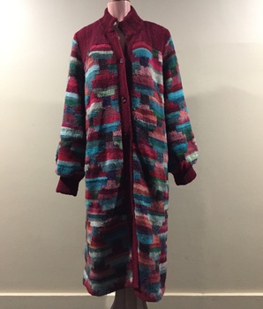 Full-length Multicoloured Knitted Coat Dress