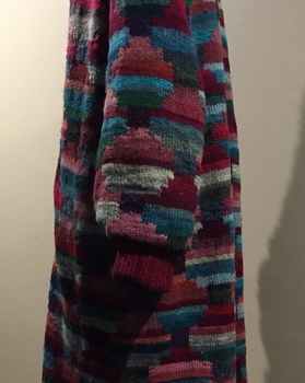Full-length Multicoloured Knitted Coat Dress
