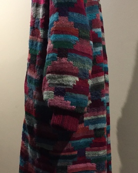 Full-length Multicoloured Knitted Coat Dress