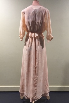 Apricot Chiffon Dress with Waterfall Front and Satin Shift