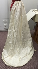 Watered Silk Polonaise for a Wedding Dress, 1880s