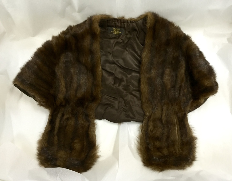 Clothing - Fur Stole, Fitted Brown Mink Stole by K Feitel, 1930-1950