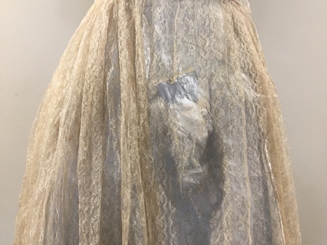 Lace Wedding Dress with Matching Cap, circa 1947