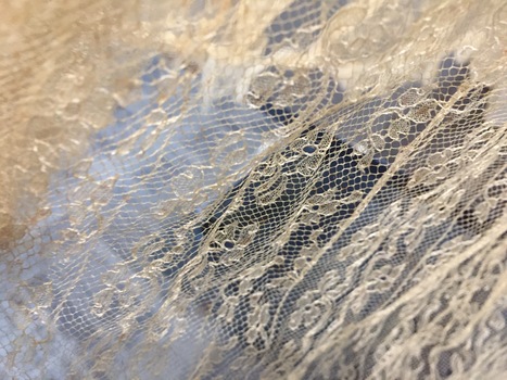 Lace Wedding Dress with Matching Cap, circa 1947