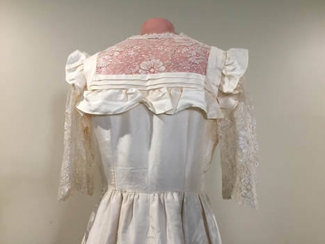Cream Silk Taffeta & Lace Bridesmaid's Dress