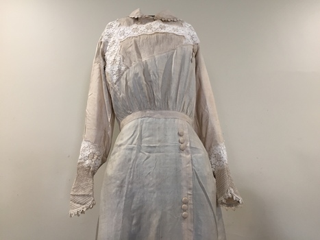 Raw Silk Wedding Dress, circa 1912