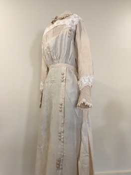 Raw Silk Wedding Dress, circa 1912