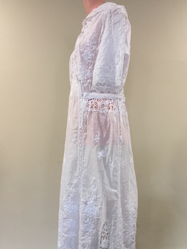 White Muslin & Lace Lingerie Dress, 1912-18