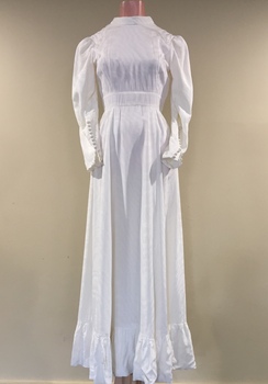 White Silk Wedding Dress, 1970s