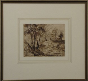 Creek and Old Watering Stage, on the Yarra, East Collingwood, 1854