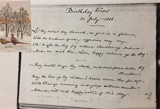 Birthday Verses, 31 July 1886