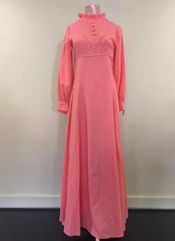 Full-length Pink Crepe Bridesmaid's Dress