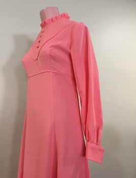 Full-length Pink Crepe Bridesmaid's Dress