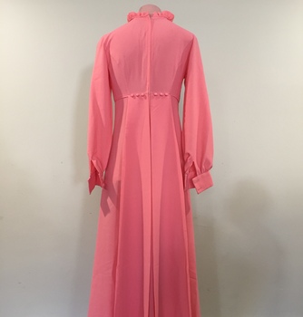 Full-length Pink Crepe Bridesmaid's Dress