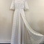 White Crepe Wedding Dress and Lace Coat