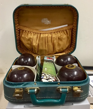 Cased Set of Lawn Bowls