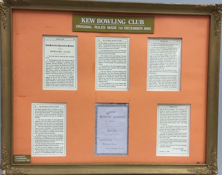 Kew Recreation Association Rules, 1880