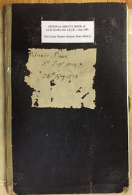 Kew Bowling Club Minute Book, 1881-88.