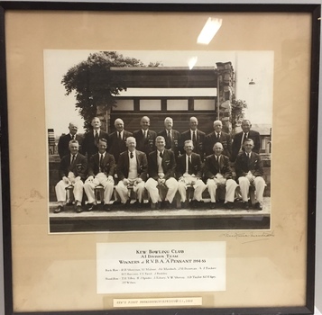 Kew Bowling Club A1 Division Team, Winners of RVBA Pennant 1954-55