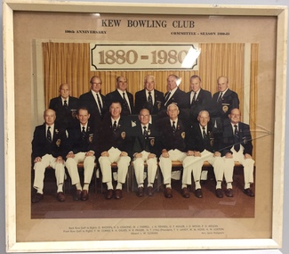 Kew Bowling Club 100th Anniversary, Committee Season 1980-81