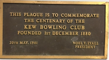 Centenary of Founding of Kew Bowling Club, 20 May 1981