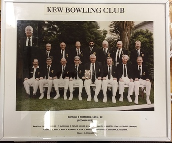 Kew Bowling Club Division 3 Premiers (Second Side), 1991-92