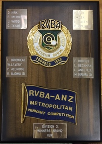 Kew Bowling Club RVBA-ANZ Metropolitan Pennant Competition, Division 3 Winners, 1991-92