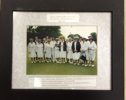 Kew Ladies' Bowling Club Winners Division C2, 1992-3