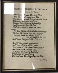 The Song of the Kew Bowling Club / by Jack Girling