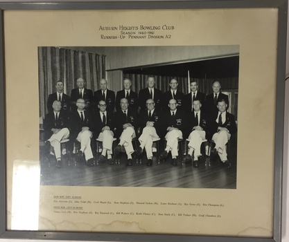 Auburn Heights Bowling Club Runner-Up Pennant Division A2 Season 1960-61