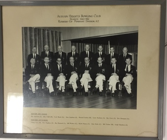 Auburn Heights Bowling Club Runner-Up Pennant Division A2 Season 1960-61