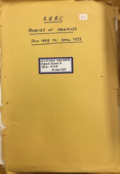 Auburn Heights Mens' Bowling Club Minutes of Meetings 1969-73
